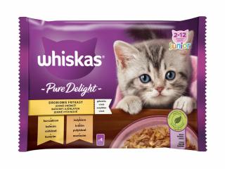 WHISKAS kapsička Pure Delight Junior jemné hydinové - kura / morka v želé 4x85g