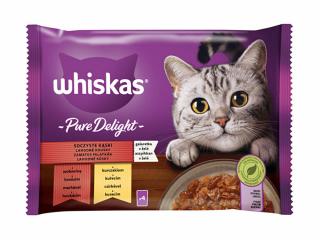 WHISKAS kapsička Pure Delight lahodné kúsky - hovädzie / kura v želé 4x85g