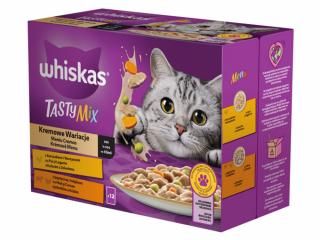 WHISKAS kapsička TastyMix Creamy Creations - kura a zelenina / jahňa a morka v šťave 12x85g