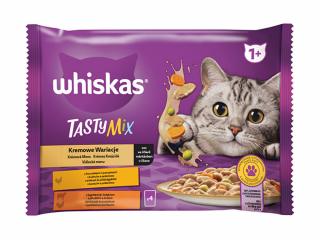 WHISKAS kapsička TastyMix Creamy Creations - kura a zelenina / jahňa a morka v šťave 4x85g