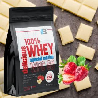 Body Nutrition  Delicious 100% Whey Proteín biela čokoláda s kúskami jahôd 1000 g