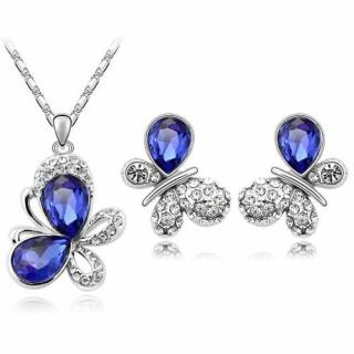 Austrian Crystal SW set Butterfly Dark Blue