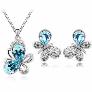 Austrian Crystal SW set Butterfly Ligt Blue