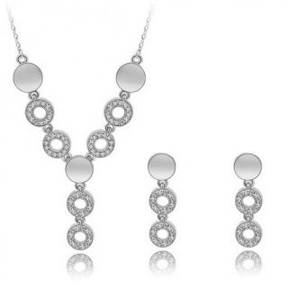 Austrian Crystal SW set Circles -  Silver