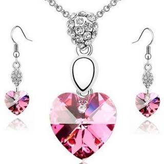 Austrian Crystal SW set Hearts Rose