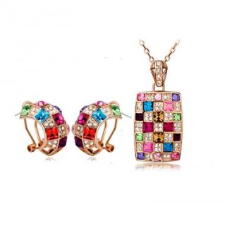 Austrian Crystal SW set Square - Gold