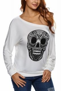 Dámsky top Skull - biely