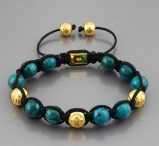 Luxusný Shamballa náramok Blue 3 Gold