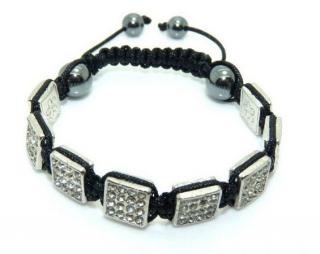 Shamballa náramok Square Silver