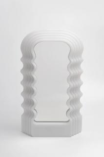 Art deco moderné zrkadlo - svietiaci vlnitý LED rám - 53 x 30 cm