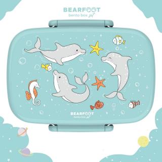 BEARfoot - Ultraľahký - desiatový bento box, Delfíny + príbor
