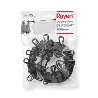 Rayen - Elastická latexová šnúra na prádlo s kovovými štipcami