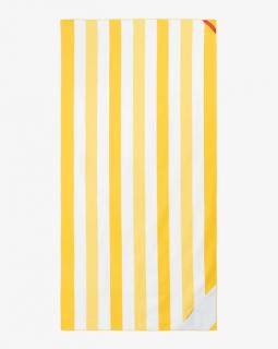 Rýchloschnúca plážová osuška / uterák s vreckom - VZOR hrubé pásiky - 90x180 cm Farba: Žltá