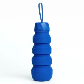 Skladacia silikónová nerozbitná fľaša - 550 ml - rôzne farby Farba: Modrá