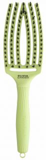 OLIVIA GARDEN Finger Brush Green Pistachio kefa na vlasy masážna 6-radová stredná