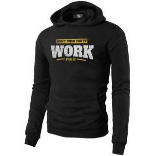 MOTIVATED - Mikina na cvičenie WORK for it (čierna) 339 - XL