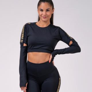 NEBBIA - Honey Bunny crop top s dlhým rukávom 821 (black) - M