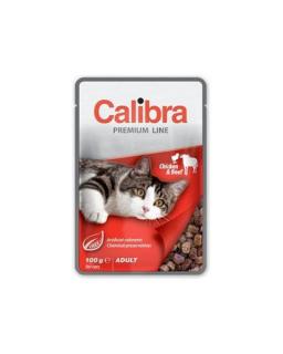 Calibra KAPSIČKA Premium cat Adult Kura  hovädzie v omáčke 24 x 100 g