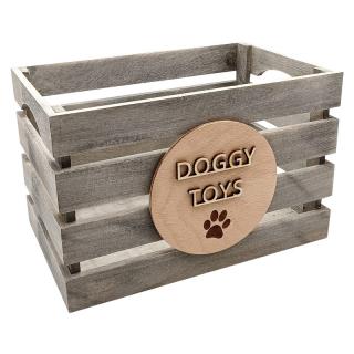 Drevený box + DOGGY TOYS