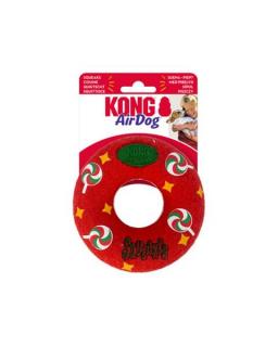 Hračka Kong Dog Holiday AirDog Squeaker Donut s pískatkom, guma vulkanizovaná, M