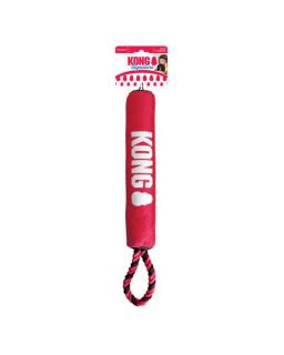 Hračka Kong Dog  Signature Preťahovadlo s lanom, pískacie, polyester, červené M