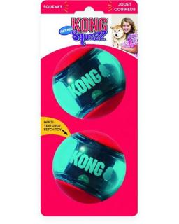 Hračka Kong Dog Squeezz Action Lopta s pískatkom, guma termoplastická, L (2ks/bal.)