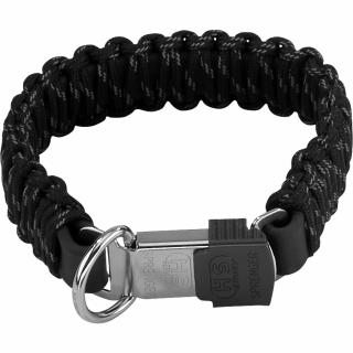 HS Obojok PARACORD, 3cm/45cm, ClicLock, čierny reflexný