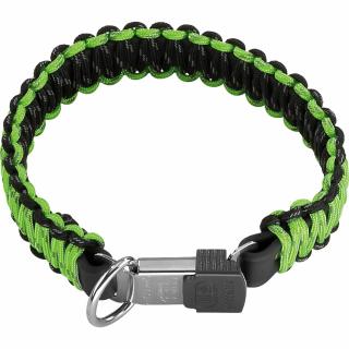 HS Obojok PARACORD, 3cm/45cm, ClicLock, zelený reflexný