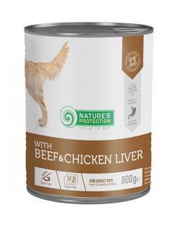 Natures P KONZERVA dog adult Beaf  Chicken liver 800 g