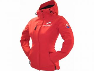 Vetrovka NANO s kapucňou, dámska, vodeodolná, softshell, červená, S