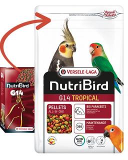 VL Orlux NutriBird G14 Tropical- extrudy pre stredne veľké papagáje s tropickým ovocím  na denné kŕmenie 1 kg
