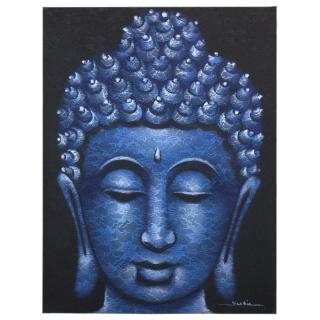Obraz Budhu - Detail Modrého Brokátu