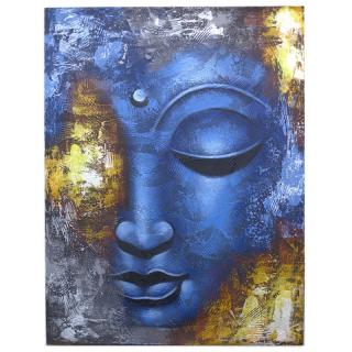Obraz Budhu - Tvár - Modrý Abstrakt