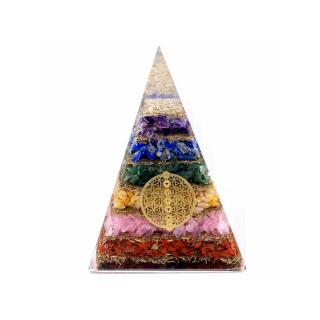 Orgonitová Pyramída - 7 Chakrový Kvet Života - 70 mm