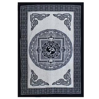 Single Bavlnený Prikrývka na Posteľ / Stenu - Mono - OM Mandala