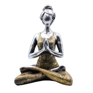 Yoga Lady Figúrka - Strieborná  Zlatá 24cm