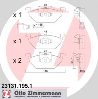 ZIMMERMANN Predné brzdové segmenty so snímačom