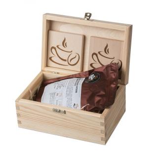 Darčeková drevená krabička pre milovníkov kávy