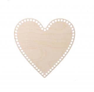Drevené dno/veko na košík - srdce breza Zvoľte variant:: 17x17 cm