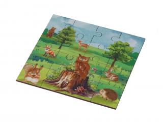 Drevené puzzle - lesné zvieratká