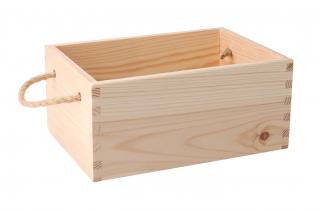 Drevený box s úchytmi 24 x 17 x 11 cm