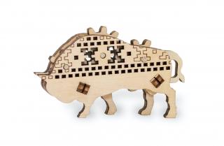 Malé drevené mechanické 3D puzzle - Zubor