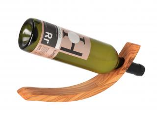 Protiváhový stojan na víno z olivového dreva