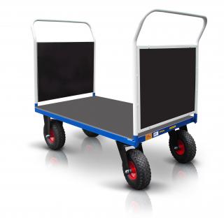 Plošinový vozík 2 X madlo s doskou s nafukovacími kolesami PROFI 52608-36 Nosnost (kg): 500, Rozměry (mm): 1100 x 800