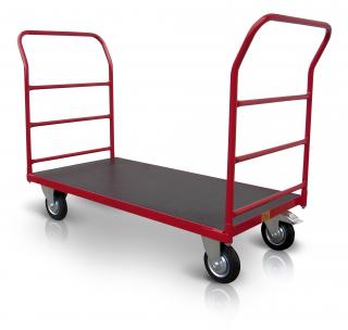 Plošinový vozík 2 x madlo s vodorovnými priečkami 500 kg PROFI 52608-12 Rozměry (mm): 700 x 1200