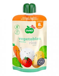 Dojčenská výživa zeleninová zmes, ryža - kapsička 90 g BIO   OVKO