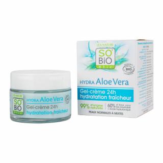 Gél-krém Aloe vera — hydratácie a sviežosť 24h — pre normálnu až zmiešanú pleť 50 ml BIO   SO'BiO étic