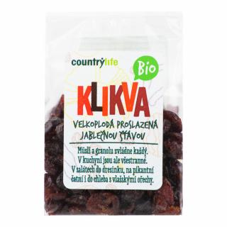 Kľukva velkoplodá sladená jablčnou šťavou 100 g BIO   COUNTRY LIFE