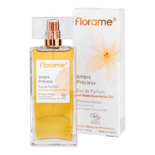 Parfumová voda prírodná AMBRE PRÉCIEUX — drahocenný jantár 50 ml BIO   FLORAME