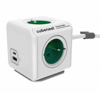 Cubenest PowerCube Extended USB A+C PD 20 W 1,5 m, Barva Zelená